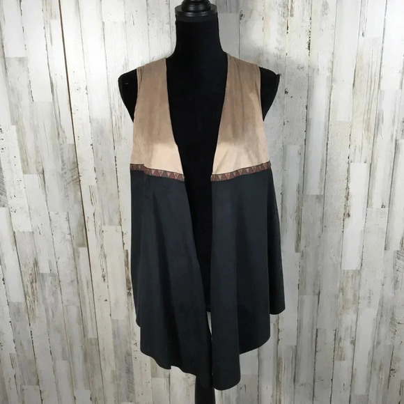 Bo-Bel Tribal Print Open Front Vest Kimono Cover - Picture 1 of 5